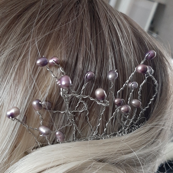Handmade fresh water pearl hairpin - Picture 2 of 3